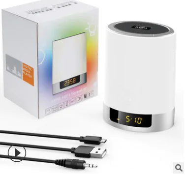 Smart Bedside Alarm Clock with Bluetooth Speaker and Light