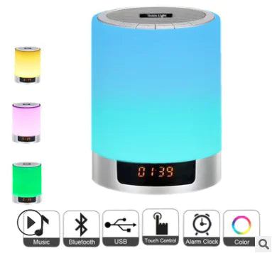Smart Bedside Alarm Clock with Bluetooth Speaker and Light